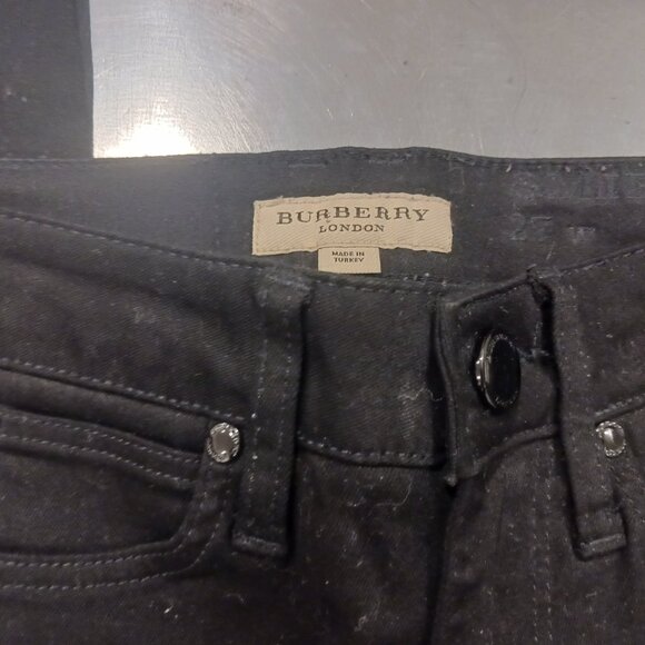 Burberry black jeans. Leather detail 27w - Picture 2 of 3